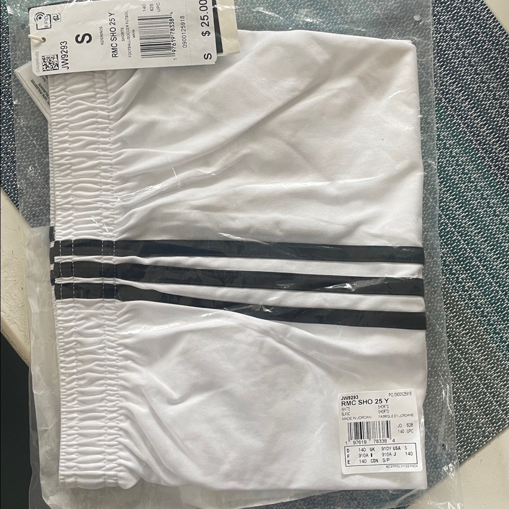adidas Kids White and Black Shorts